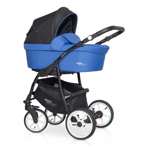 Riko Basic Sport - wózek wielofunkcyjny, zestaw 2w1 z opcją 3w1 i 4w1 | Raicing Blue